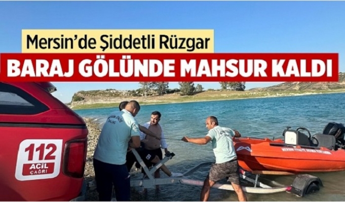 Şişme Lastikle Göl İçindeki Adacıkta Mahsur Kaldı